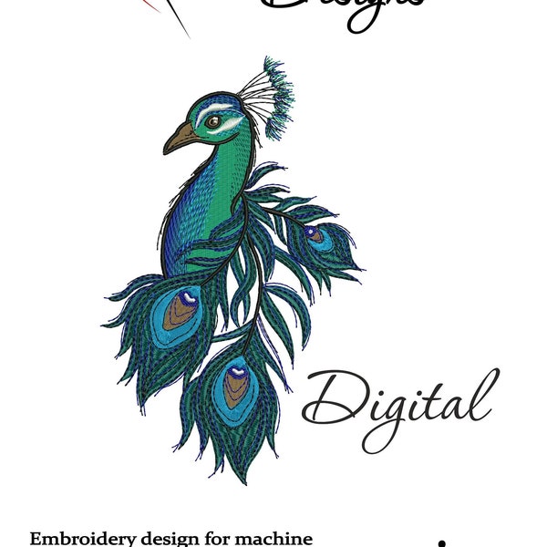 Machine embroidery design Peacock