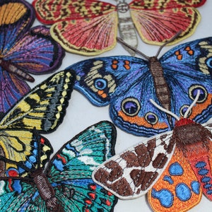3.26 Inch 16 PCS Butterfly Iron On Patches for Dress, PAGOW Multicolor  Butterfly Embroidered Iron On Patches, Iron Sew On Embroidered Applique