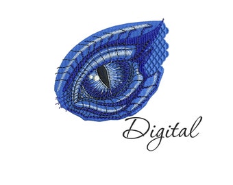 Dragon Eye Embroidery Design: Japanese Dragon (Digital Download)