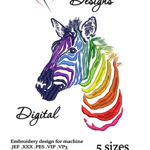 Machine embroidery design Zebra