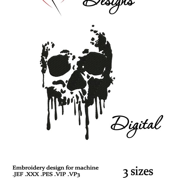 Machine embroidery design Skull 3