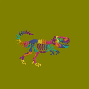 T-rex Dinosaur Skeleton Embroidery Design, Tyrannosaurus Design - Etsy