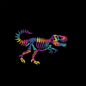 T-rex Dinosaur Skeleton Embroidery Design, Tyrannosaurus Design - Etsy