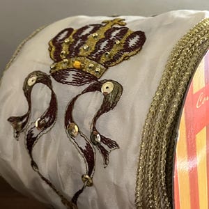 VINTAGE 1990’s Mackenzie Childs Courtly Check Ribbon 4” X 10.33 Yards RETIRED