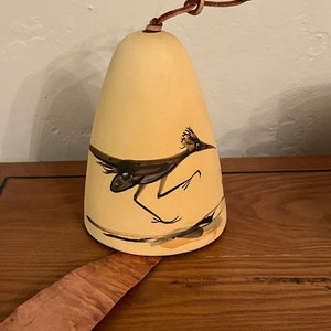 Beautiful Vintage Clay Roadrunner Southwest Wind Bell from Elmer Loretta Gatti