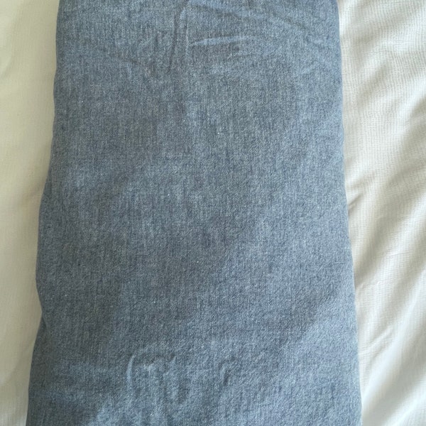 Vintage Ralph Lauren Blue Chambray Twin  Fitted Sheet Made in the USA Denim Look