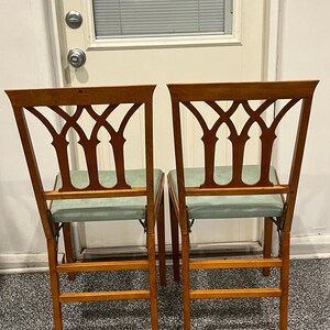 2 Vintage Leg-o-matic Airstream RV Travel Trailer Folding Wood Chair W ...