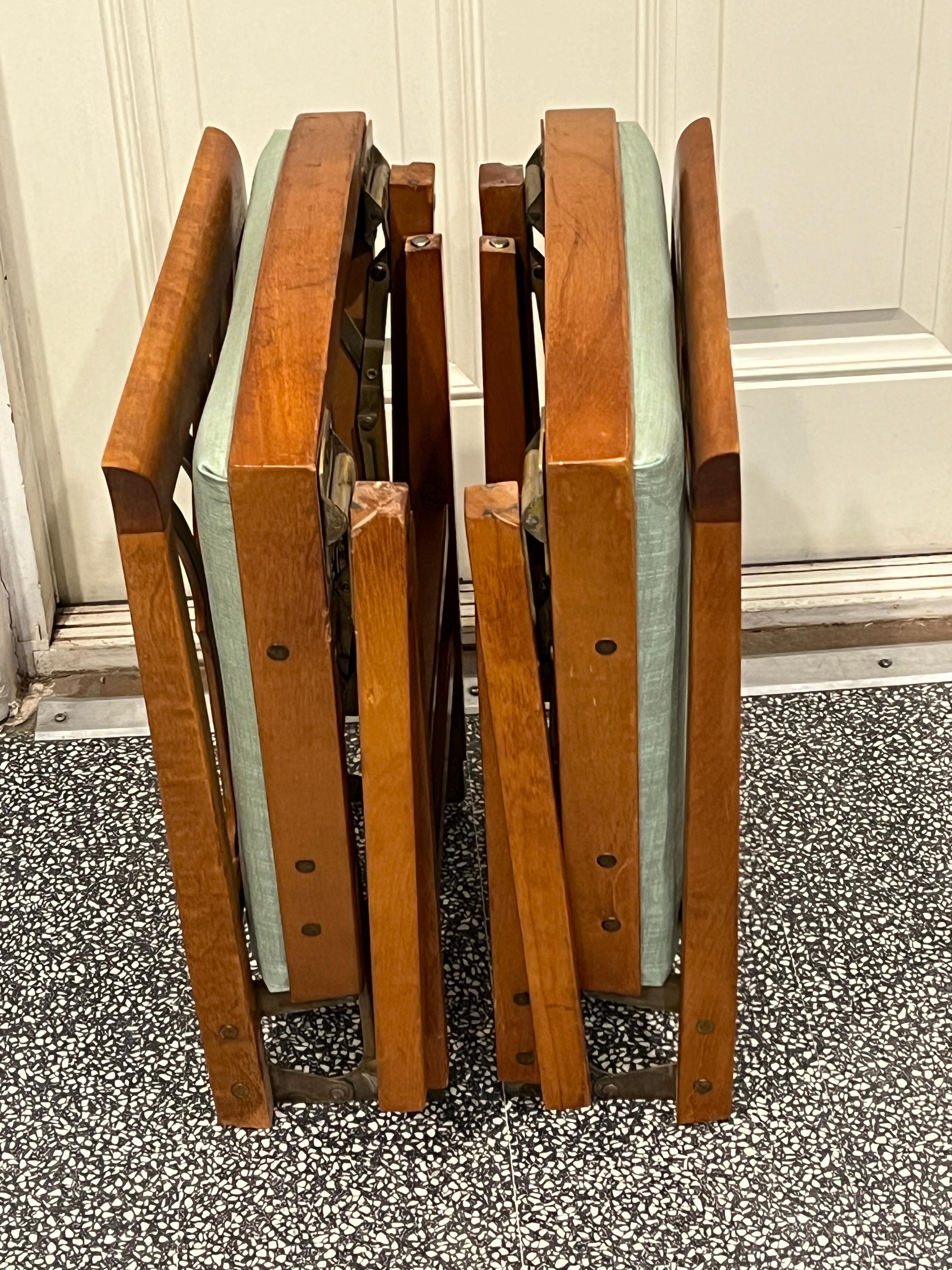 2 Vintage Leg-o-matic Airstream RV Travel Trailer Folding Wood Chair W ...