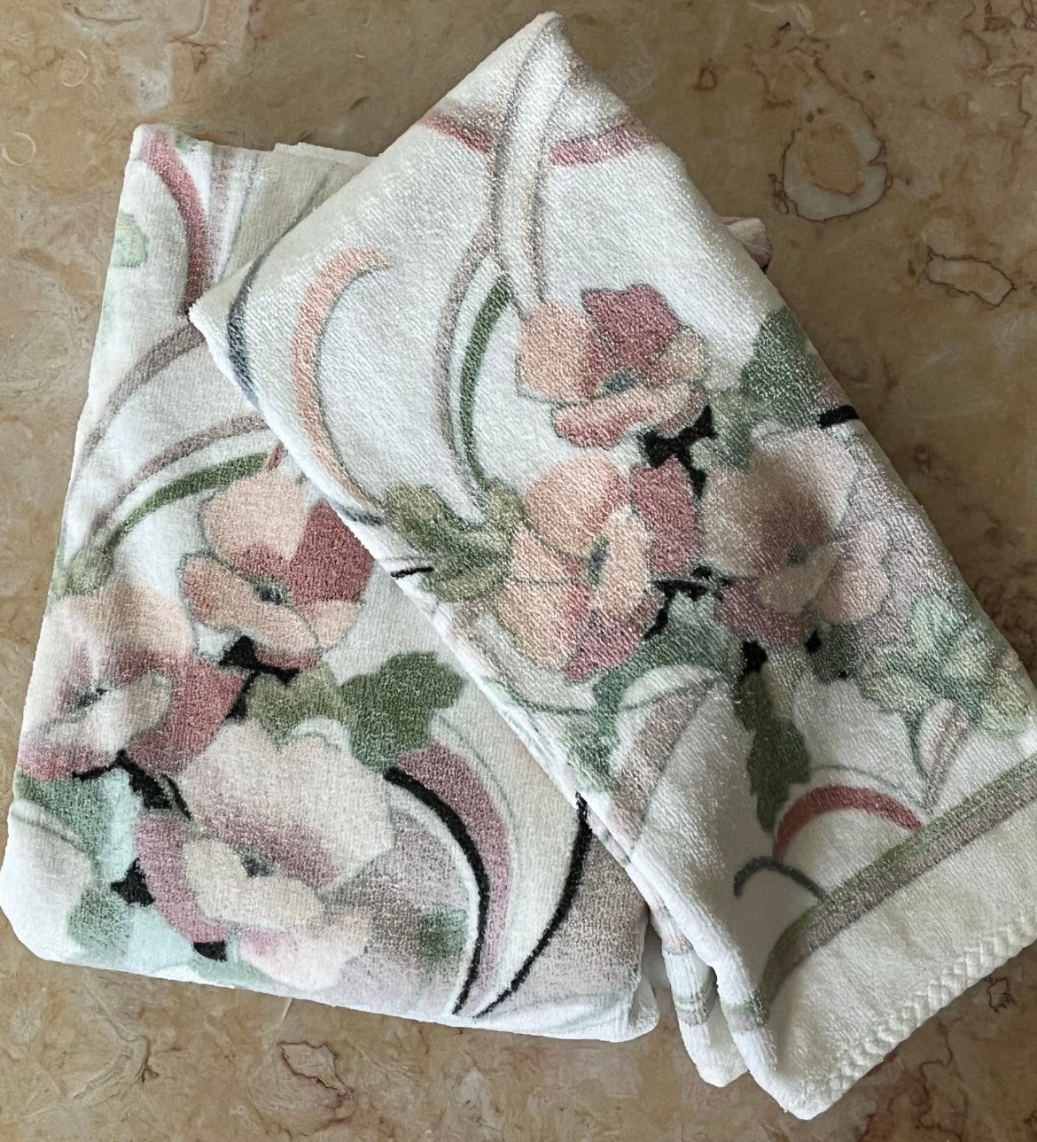 Vintage Springmaid Bath/hand Towel Floral Art Deco US Made All Etsy
