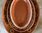 Tlaquepaque Platter Plates Nesting Great Condition Red Clay Folk Art Collectible