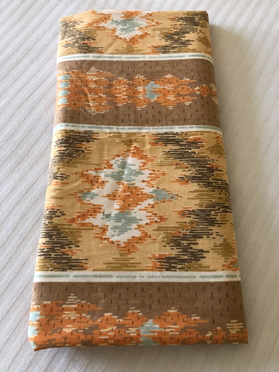 Vintage Retro Boho Southwestern Mod Vibe Twin Flat Sheet Montgomery Ward