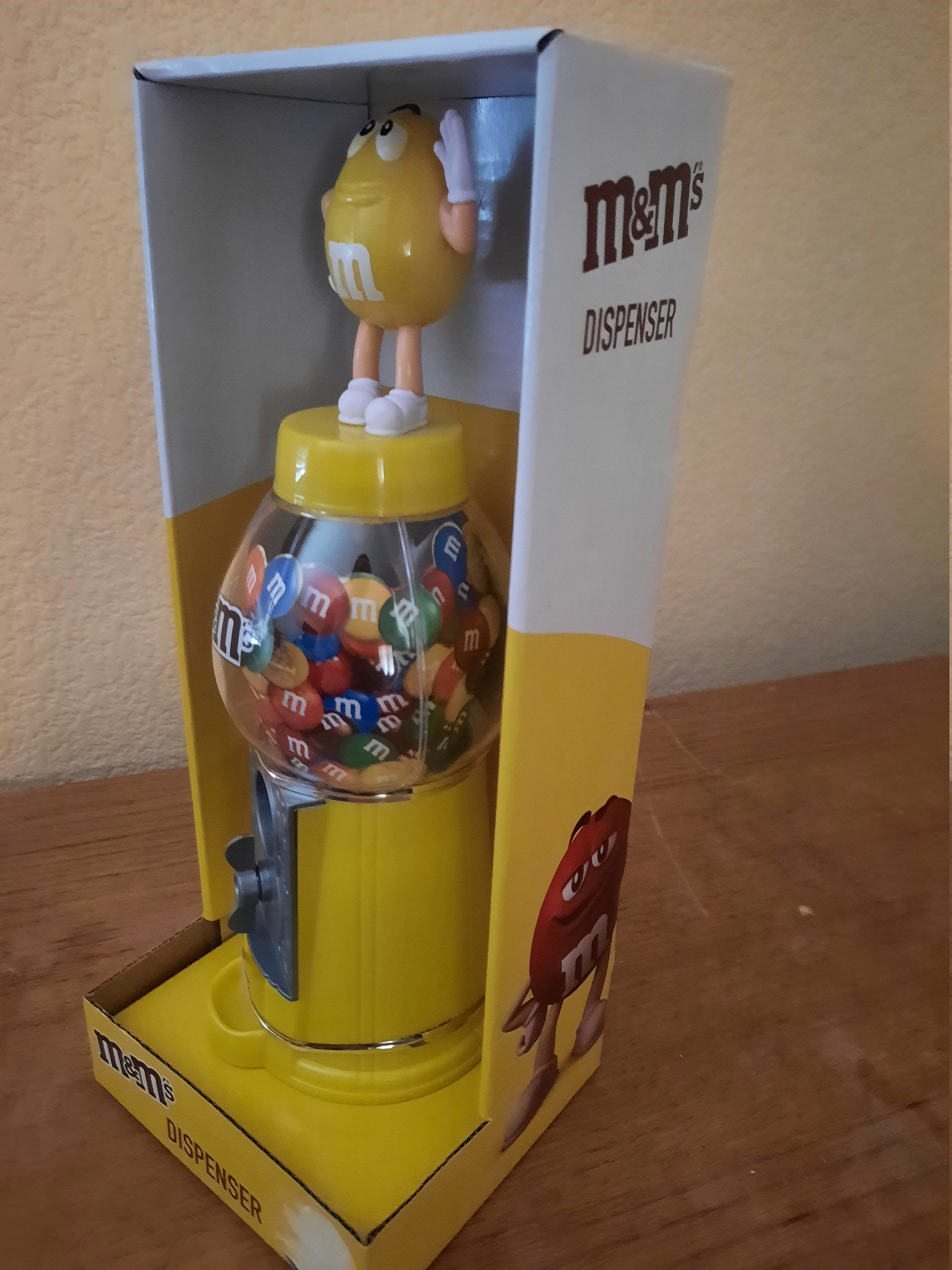 New Mini M&ms Mms Candy Dispenser Gumball Style Coin Bank 10.5 Tall 