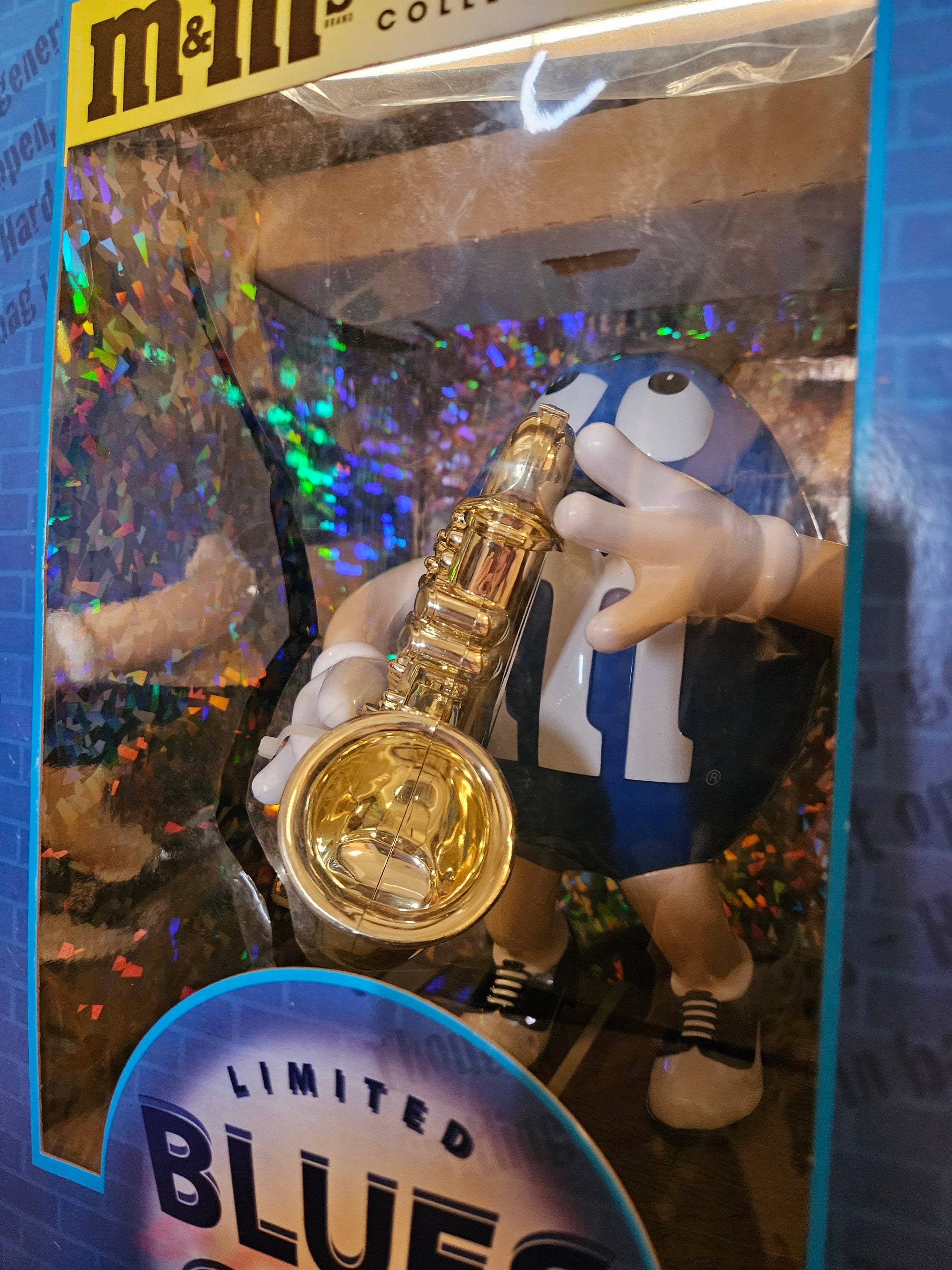 M&M Vintage Blue Sax Candy Dispenser Collectibles With