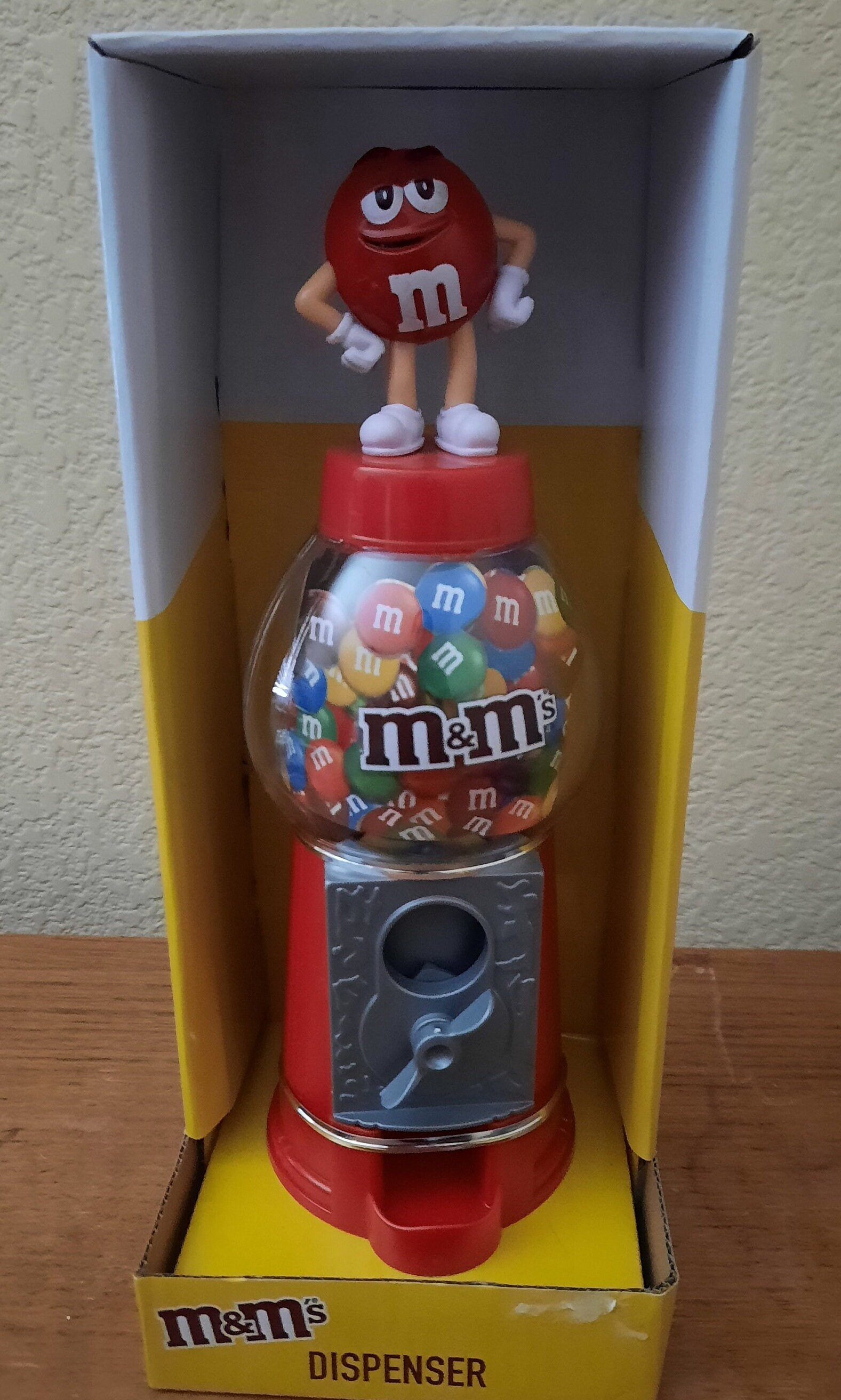 New Mini M&ms Mms Candy Dispenser Gumball Style Coin Bank 10.5 Tall 