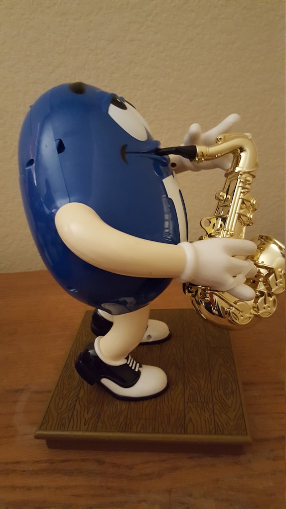 ｍ＆ｍ’ｓチョコディスペンサーブルー サックスホーン バージョン 90's Blue M&M 