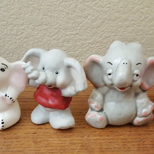 Assorted Elephant Ceramic Figurines
