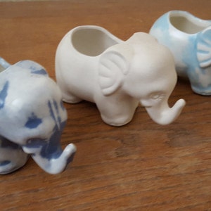 Triplets Vintage Ceramic Elephant Planter Lot