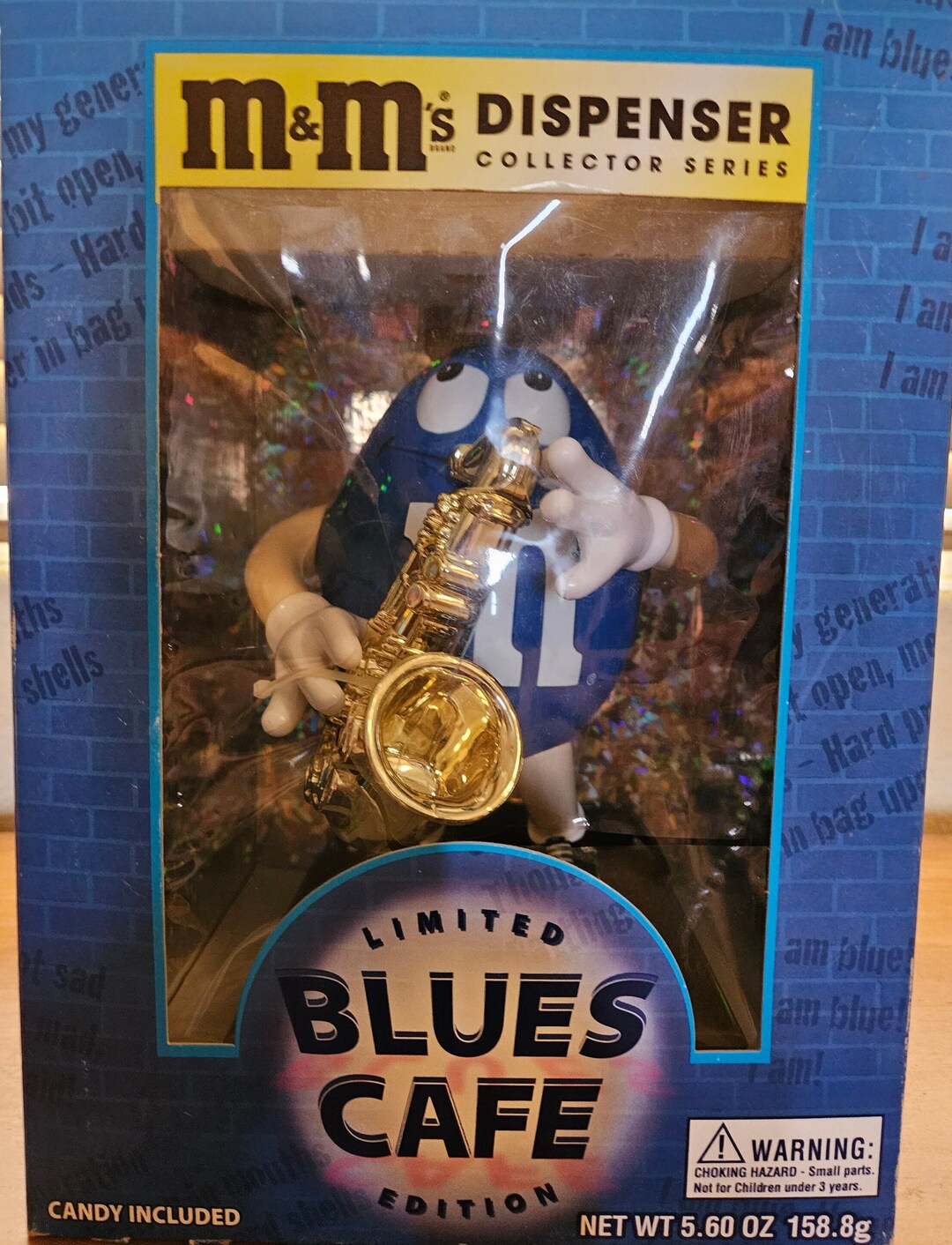 M&M Vintage Blue Sax Candy Dispenser Collectibles With
