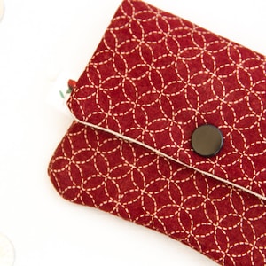 Monedero pequeño Claret Sashiko
