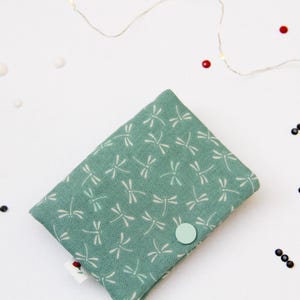 Light green dragonfly double wallet