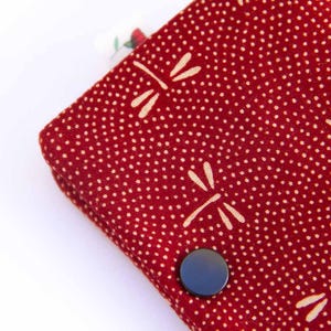 Dark Red Dragonflies Double Wallet
