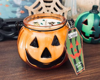 Summerween Jack O Lantern Candle - Spooky Summer Home Decor - Goth Summer Gift