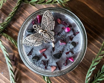 Sinister Strawberry Gothic Crystal Candle - Halloween Home Decor and Spooky Gift
