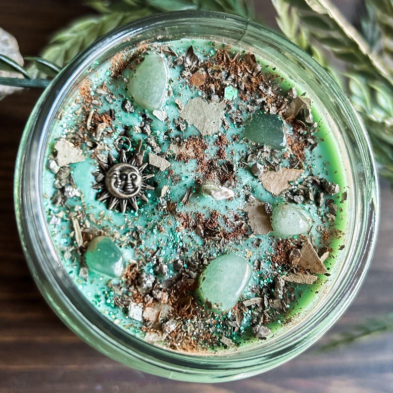 Abundance Intention Candles Infused With Crystals and Herbs, Homemade ...