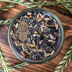 Protection Candle, Energy Cleansing Candle, Crystal Candle, Rosemary & Sage Candle, Intention Candle, Soy Energy Candle, Handmade