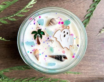 Ghostly Beach Day Halloween Candle - Mango & Coconut Milk Scent