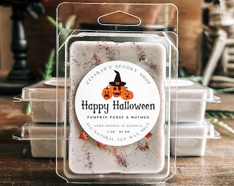 Happy Halloween Wax Melt, Pumpkin and Nutmeg, Spooky Melts, Gothic Gifts, Autumn & Fall Gift