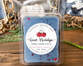 Sweet Nostalgia Wax Melt - Cherry Almond Vanilla Scent | Cozy and Sweet Home Fragrance | Highly Scented Wax Melts