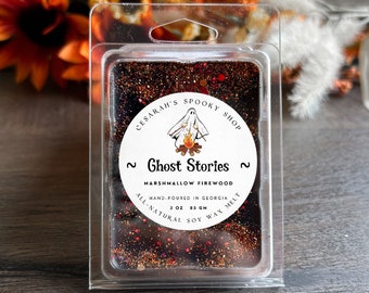 Ghost Stories Wax Melt ~ Marshmallow Firewood Scented - Halloween Wax Melts - Witchy Apothecary, Ghost Wax Melt, Spooky Wax Melts, Snap Bar
