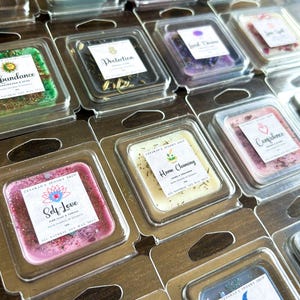 Intention Wax Melt Samples - Witchy Wax Melts - Wax Melts with flowers & herbs - Handmade - Choose Scent- 1 oz Wax Melts - Witchy Gifts