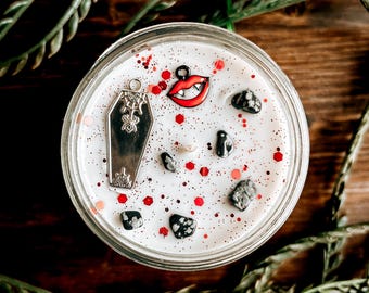 Bite Me Black Cherry Merlot Candle - Vampire Gothic Home Decor - Halloween Gift