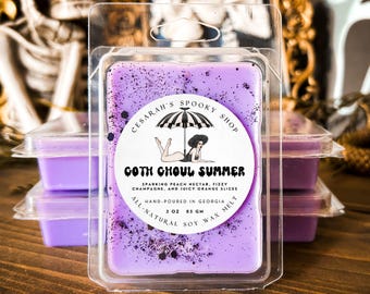 Goth Ghoul Summer Wax Melt: Peach Champagne Scent, Soy Wax
