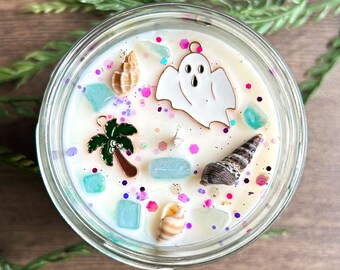 Ghostly Beach Day Halloween Candle - Mango & Coconut Milk Scent
