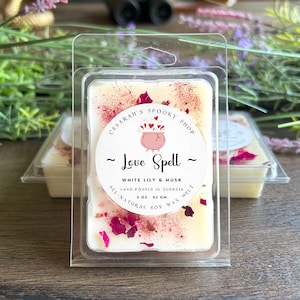 Love Spell Wax Melt ~ White Lily and Musk Scented - Floral Wax Melts, Self-Love, Witchy Wax Melts, Spring Wax Melts, Love Spell Ritual