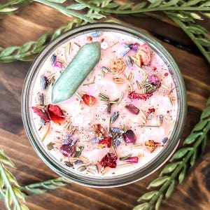Aphrodite's Enchantment Crystal Intention Candle - Water Lily and Tea Rose
