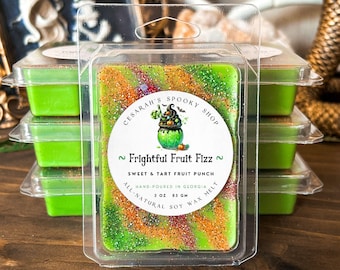 Frightful Fruit Fizz Wax Melt - Sweet & Tart Fruit Punch Scent, Spooky Halloween Fragrance