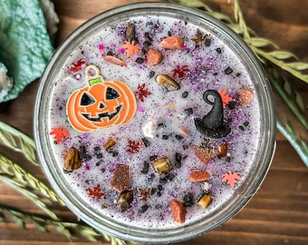 Happy Halloween Candles, Halloween Lover Decor, Scary, Soy Wax Crystal Candles, Spooky Season Gifts, Fall, Myers, Creepy, Black Gothic