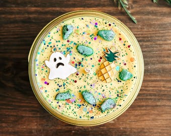Pina Boo Lada Halloween Candle - Pineapple Coconut Scent - Summerween Decor - Spooky Summer