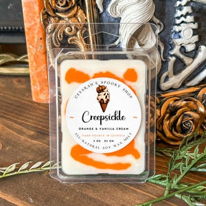 Orange Ice-cream Halloween Wax Melts | Halloween Wax Melts | Spooky Wax Melts | Halloween Gifts | Gothic Decor | Goth Gift | Summerween