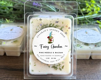 Fairy Garden Wax Melt ~ Pine Needle & Balsam Scented, Cottagecore, Mushroom, Fairycore, Witchy Gift, Mushroom Wax Melt, Wax melt with herbs