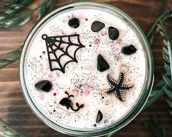 Goth Ghoul Summer Candle - Orange Peach Scent - Spooky Halloween Decor