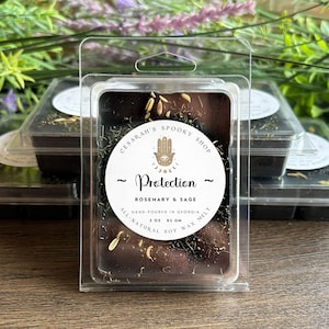 Protection Wax Melt - Rosemary and Sage, Witchy Wax Melts, Intention Candle Alternative