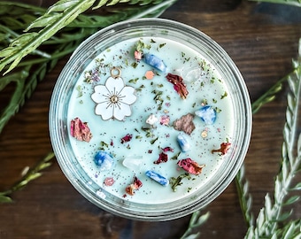 Ostara Spring Equinox Intention Candle - Scented Cypress & Lavender