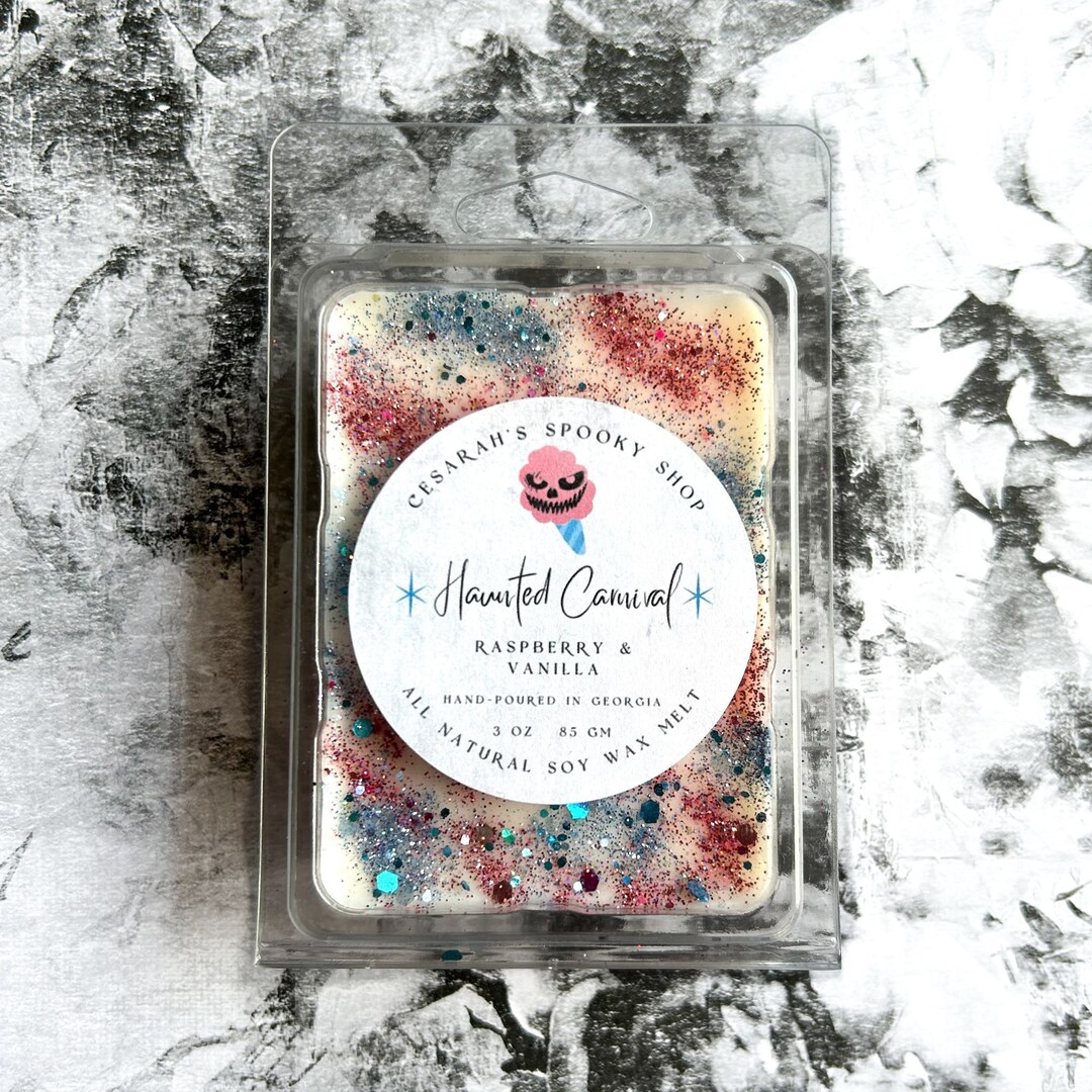 Haunted Carnival Wax Melt Raspberry and Vanilla, Pastel Goth Wax Melts