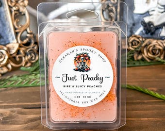Just Peach Wax Melts - Juicy Ripe Peach Scent | Summer Fruit Fragrance | Sweet & Fresh Home Aromatherapy