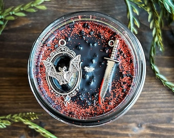 Vampire Blood Halloween Candle - Blood Red Cherries & Plum Scented Spooky Decor